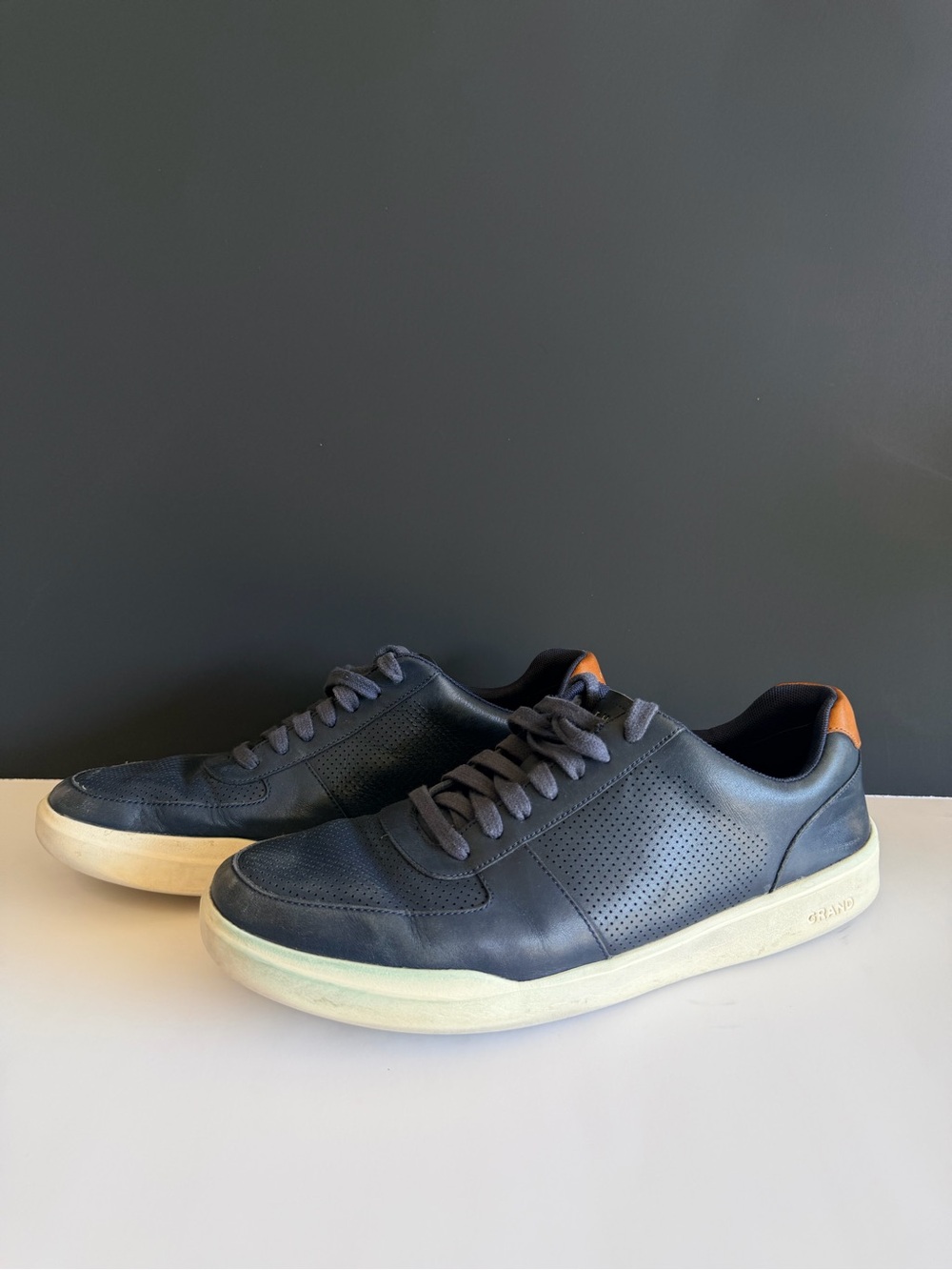 Cole Haan GrandSeries Navy Leather Court Sneakers | Men’s Size 10.5